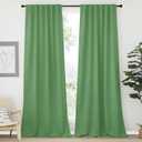 NICETOWN Bedroom Blackout Curtain Panels - (Forest Green Color) 52 x 120 inch, 2 PCs, Insulating Energy Saving Solid Rod Pocket Blackout Drapes for Hall, Villa
