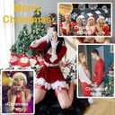 Womens Christmas Stcokings Thigh High, Fishnet Tights with Bow Santa Accessory Hosiery, Onesize 80-160lbs (Red)