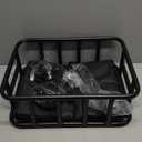 Bike Basket Rear, Large Bicycle Basket with Cargo Net, Liner and Waterproof Cover for Electirc Bike, Ebike and Bikes (16.9 x 13 x 5.9")