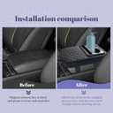 QianBao Car Center Console Diamond Pattern Armrest Box Booster Cushion with Cup Holder Mobile Phone Storage Armrest Booster Pad Protector Universal for Most Car Style B