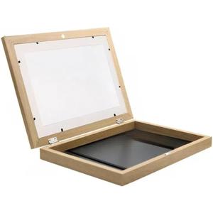Flip Oil Picture Frame Art Solid Wood Photo Frame Handmade Wooden Picture Frame (35*26.4*4cm, White3)