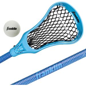 Franklin Sports Future Champs Youth Lacrosse Stick + Ball Set - Kids 32" Inch Practice Stick - Beginner Backyard Plastic Stick + Lightweight Soft Ball (Blue)