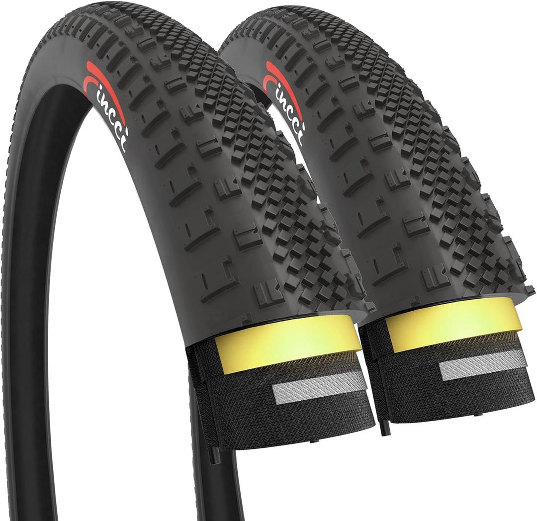 Fincci 700x38c Bike Tire 40-622 with 1mm Antipuncture Protection for Electric Gravel Road MTB Mountain Hybrid Bicycle (Pair)
