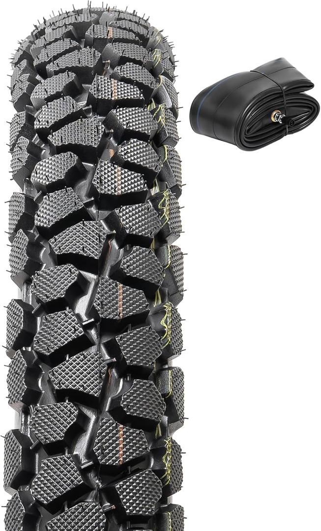 2.75-17 6PR TT 47P Dirt Bike Front/Rear Tire and Heavy Duty Inner Tube Compatible with 2.75-17 Off Road Pit Bike/Motorcycle Tire