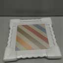10x10 Picture Frame with Mat for 8x8, Wavy Edge Wooden Real Glass Photo Frame for Tabletop and Wall Hanging, White, 1 Pack