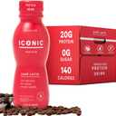 Iconic Protein Drinks, Caf Latte (12 Pack) - Sugar Free & Low Carb - 20g Protein + 100mg Caffeine - Lactose Free, Gluten Free - Keto Friendly Protein Coffee BB 09/2025