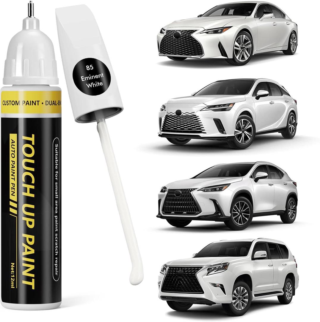 (Eminent White (85) Car Touch Up Paint for Lexus,Car Paint Scratch Repair Kit,2 in 1 Premium Scratch Remover Pen with Exact Color-Matched (Eminent White (85) for 2025 ES/2025 ES HYBRID/2024 IS/2024 LS/2024 LS HYBRID/2025 UX HYBRID/2025 NX/2024 RX/2024 GX/2024 RZ/2024)