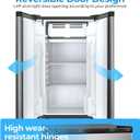 COWSAR 3.2 Cu.Ft Mini Fridge with Freezer, Freestanding Compact Refrigerator with Reversible Door & 7-Speed Thermostat, Small Fridge for Office, Apartment, Gameroom (STEEL)