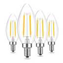 Lamsky E14 LED Bulb 4000K Natural White 2W,20W-25W Equivalent AC 110V 220V Compatible,Vintage E14 European Base Bulb for Chandelier,Pendant Light(4 Pack)