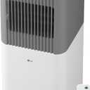 LG 6,000 BTU SACC (10,000 BTU ASHRAE) Portable Air Conditioner, 115V, Cools 250 Sq.Ft. (10' x 25' Room Size), Quiet Operation, LCD Remote Control, and Window Installation Kit, White & Gray