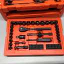 Premium 132-Piece Mechanics Tool Set, SAE/Metric 1/4" & 3/8" Drive Socket Set, Ratcheting Wrenches, Extensions & Adapters, Quick-Release Ratchet, Professional Auto Repair Tool Kit with Storage Case