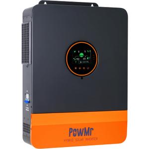 PowMr 6500W Hybrid Solar Inverter, 48V DC to 110V/220V AC, Split Phase Inverter with 140A MPPT Controller, Max PV Input 10KW, 500VDC, Supports Up to 6 in Parallel, for Lead Acid Lithium Battery