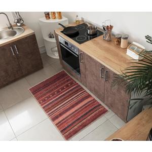 Keen Home Design 2x3 Rug - Machine Washable Entry Rug with Non-Slip Backing, Ideal for Enteryway, Kitchen, Bathroom, Laundry Room - Vintage, Easy Clean, Durable, Low Pile Rug - (2' x 3') (Burgundy)