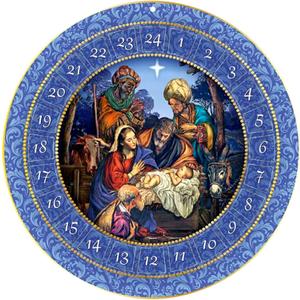 Needzo Round Hanging Religious Catholic Advent Calendar 2025, For We Have Seen His Star Nativity Scene Colorful Countdown to Christmas Activity, Daily Bible Verse Flip Calendars, 13.75 Inches