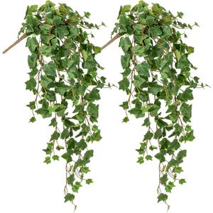 Hollyone 2pcs Artificial Hanging Plants 35.4" Fake Ivy Vine Faux Ivy Leaves Fire and UV Resistant Hanging Plant Wall Greenery for House Room Patio Indoor Outdoor Home Shelf Office Wedding Decor