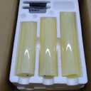 Hausware Flameless Candles Battery Operated Candles H 4" 5" 6" 7" 8" 9" Real Wax Pillar Flickering Candles LED Flameless Candles with Remote and Timer Control Set of 9 (Ivory Color)