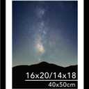 16x20 Picture Frame Black with 14x18 Mat for 40 x 50cm Diamond Art Painting, Display Photo 14x18 with Mat or 16 x 20 Without Mat, Wall Hanging Large Frame with Plexiglass, Black