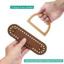 uxcell 2pcs Bag Bases for Crochet, 7.1" x 2" Oval Bag Bottom Shaper with D-Shaped Handles, Crochet Base Purse Bottom for DIY Shoulder Bag Handbag Making Supplies Brown