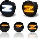LED Side Marker Lights for Nissan 370z Z34 2009-2020, 350z Z33 2003-2009 Sequential Amber Turn Signals & White Running Parking Lamps, Smoked Len 2pcs