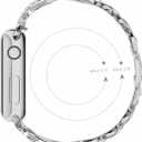 2 x SaNgaiMEi Strap Compatible with Apple Watch Ultra Band 49mm 45mm 44mm 42mm 41mm 40mm 38mm Women Bee Iwatch Band Stainless Steel Wristband for Apple Watch Series 8/7/6/5//4/3/2/1/SE (Black)