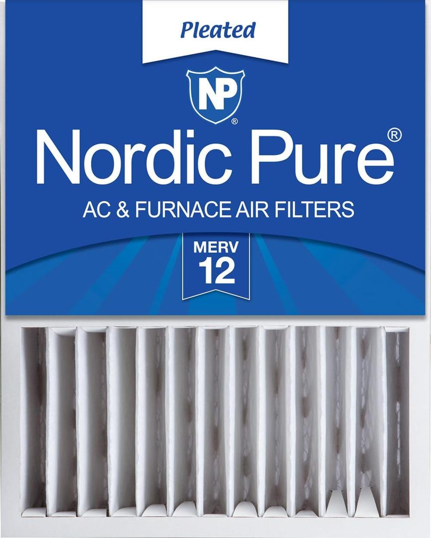 Nordic Pure 16x20x5 (Actual Size: 15 7/8 x 19 5/8 x 4 3/8) Honeywell/Lennox Replacement MERV 12 Air Filter 1 Pack