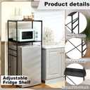 Weysat Dorm Essentials 1 Pcs Mini Fridge and Microwave Stand for Dorm 1 Pcs Mini Fridge Organizer Over the Refrigerator Storage Organizer for Home Office School Kitchen(Black), 53.1 x 23.6 x 15.7 inches