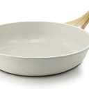 SENSARTE Nonstick Ceramic Frying Pan Skillet, 9.5 Inch Omelet Pan, Healthy Non Toxic Chef Pan, Induction Compatible Egg Pan with Heat Resistant Handle, PFAS-Free (White)