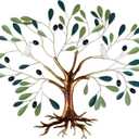 Fangoo Metal Green Olive Tree Metal Wall Art Tree of Life Home Decor with Dove of Peace 22 x 26 Large Olive Branches Lifelike Fruits Wall Hanging for Living Bedroom Garden Porch Office Wall Decor
