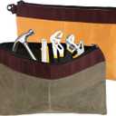 2pcs Tool Pouch, Heavy-Duty Waxing Canvas Tool Bag with Waterproof Zipper Tools Storage Bag for Storing Cable Equipment and Supplies (Yellow, Green)
