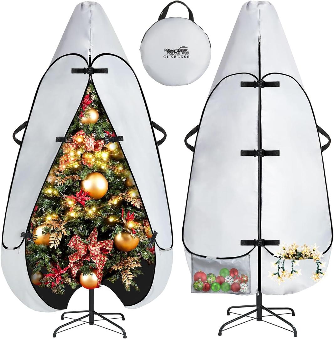 9FT Christmas Tree Covers for Upright Sacks Storag,Waterproof Standing Christmas Tree Storage,Stand Up Christmas Tree Storage Bag