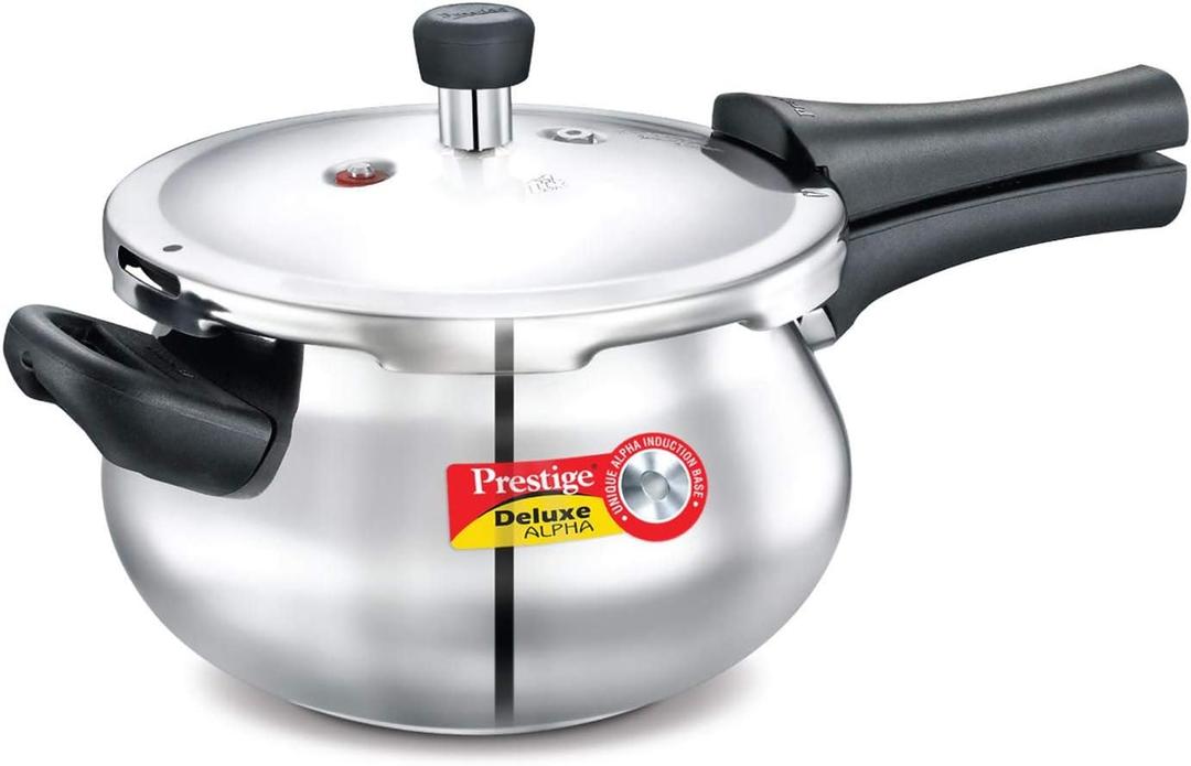 Prestige 3.3-Liter Deluxe Alpha Induction Base Stainless Steel Baby Handi, Small, 8"D x 13"W x 6"H, Silver
