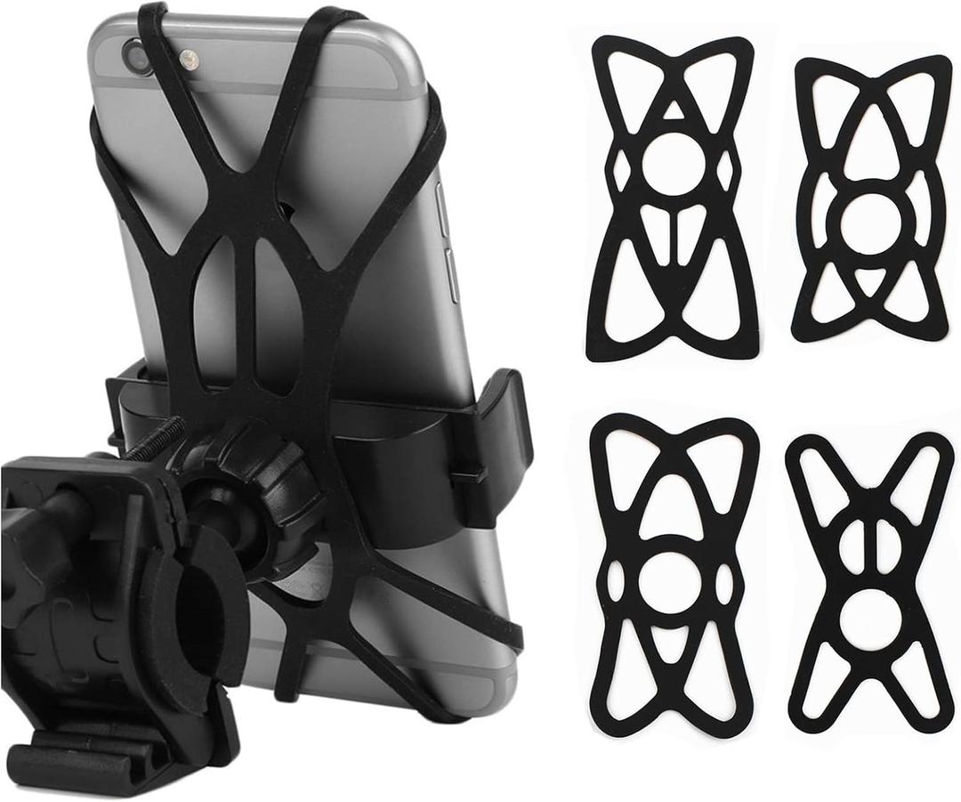 Motorcycle Web Grip Silicone Cell Phone Holder Band Security Rubber Band Mount Tether Elastic for Smart Phone Cradle Bracket on Bicycle Motorcycle