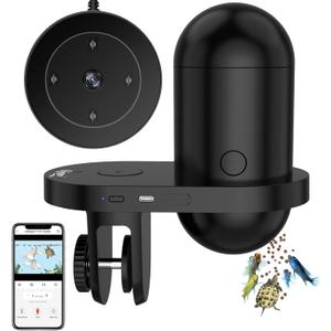 hygger WiFi Automatic Fish Feeder for Aquarium, Smart App Control Auto Fish Food Dispenser with Camera and Timer, Vacation Feeder with 230ml Large Capacity and USB Cable for Turtle Betta Koi Tank