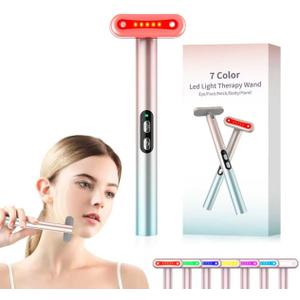 Red-Light-TherapyFace Massager for Skin CareLed Facial Light Therapy 7 Colors Eye Beauty Wand