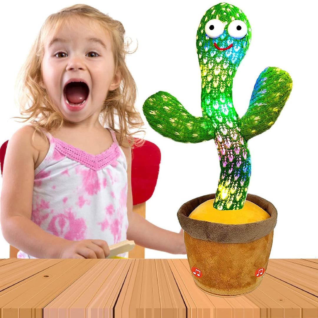 Dancing Cactus Toy for Baby Funny Talking Gift for Boys Girls(Age 1-8 Years Old) Soft Plush Talk Back, Can Sing & Record | Creative Kids Educational Musical and Rechargeable Game for Childrens