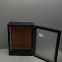 MyGift 11 x 15 Inch Wall Mounted Solid Wood Deep Shadow Box with Vintage Coal Black Finish and Cork Backing, Premium Clear Acrylic Viewing Panels, and Hinged Door Magnetic Closure