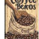 Coffee Canvas Wall Art Vintage Coffee Bean Painting Print Kitchen Food Pictures Wall Decor for Cafe Home Decor Framed(Kitchen-2,16L x 24W)