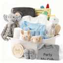 28 Piece Baby Shower Gifts for Boys, Baby Essentials for Newborn, Large Baby Boy Gift Basket, Gender Reveal Gifts, Baby Registry Search, Diaper Caddy Organizer (Blue)
