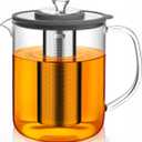 Aquach 85oz Large Glass Teapot & Tea Maker- Stovetop & Dishwasher Safe, Plastic-Free Borosilicate Glass Tea Kettle for Loose Leaf & Iced Tea
