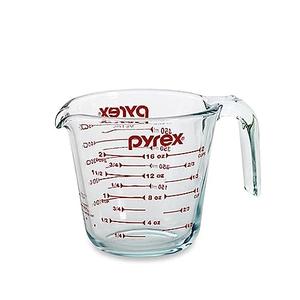 Pyrex Prepware 6001075 Measuring Cup, Red Graphics, Clear
