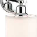 XiNBEi Lighting Wall Light 1 Light Wall Sconce with Drum Fabric Shade in Chrome, Modern Bathroom Vanity Light for Bathroom Bedroom & Living Room XB-W1214-1-CH