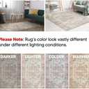 Keen Home Design 3x5 Rug - Machine Washable Entry Rug with Non-Slip Backing, Ideal for Enteryway, Kitchen, Bathroom, Laundry Room - Vintage, Easy Clean, Durable, Low Pile - (3' x 5') (Orange/Offwhite)