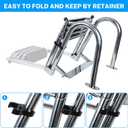 Pontoon Boat Ladder,Polished 316 Stainless Steel 4 Step Telescoping Ladder,600LBS Capacity for Sailboats,Ships,Most Swimming Pools,Docks,pontoons.