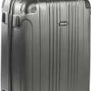Kenneth Cole REACTION Out of Bounds Lightweight Hardshell 4-Wheel Spinner Luggage, Charcoal, 28-Inch Checked