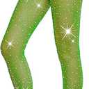 LUCKELF Sexy High Waist Tights Sparkle Rhinestone Fishnets Party Rhinestone Mesh Stockings
