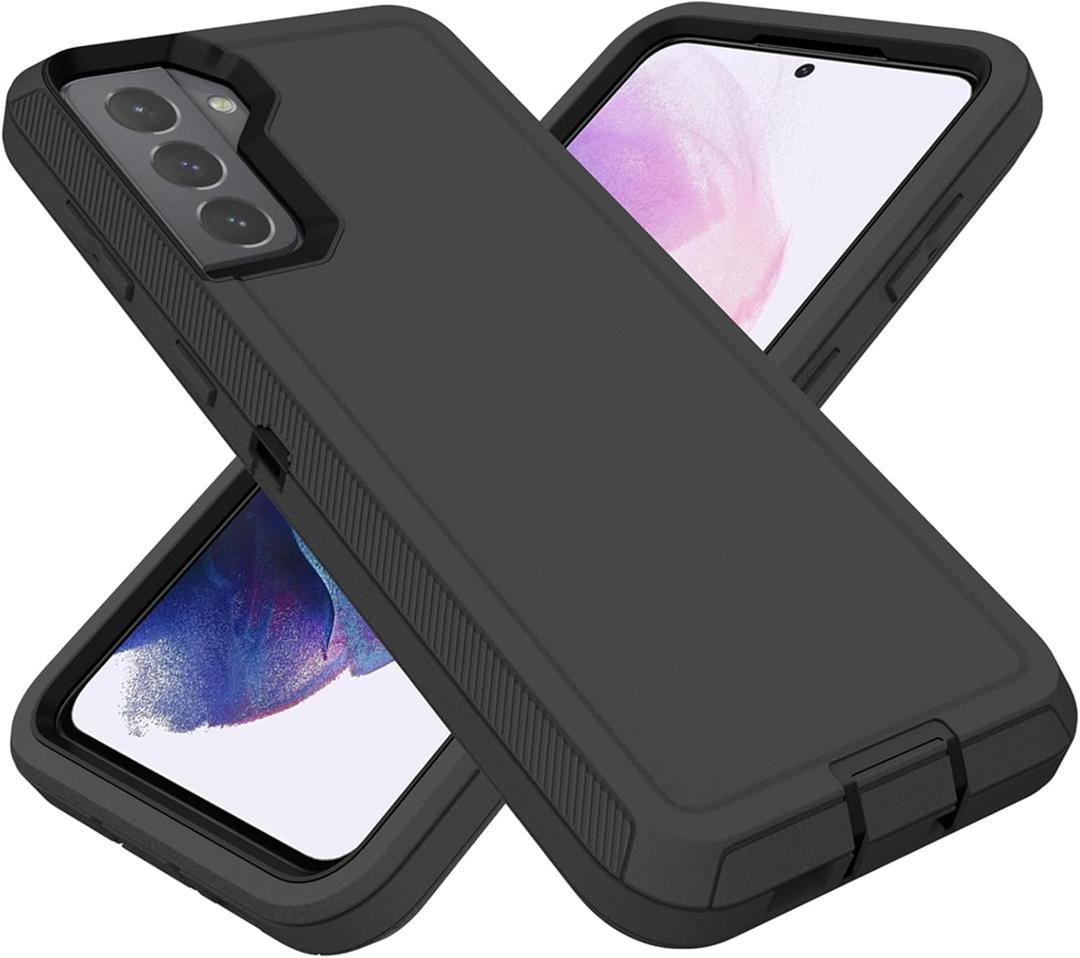 Samsung Galaxy S21 Plus Case, Heavy Duty Defender Case Dustproof Shockproof Protection 3 in 1 Rugged Cover for Samsung Galaxy S21 Plus S21+ 6.7 inch (Black)