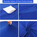 6FT Spandex Table Cover Table Cloth for Folding Tables Fitted Rectangular Tablecover Washable Wrinkle Resistant Polyester Stretch Tablecloth Protector for Wedding Banquet Party (4 Pack, Royal Blue)