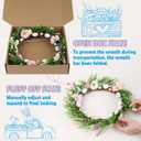 18 Inch Light up Easter Spring Wreath Artificial Flower Wreath with A Hook Colorful Eggs Berries Bow Knot for Front Door Easter Summer Farmhouse Wall Home Window Decor