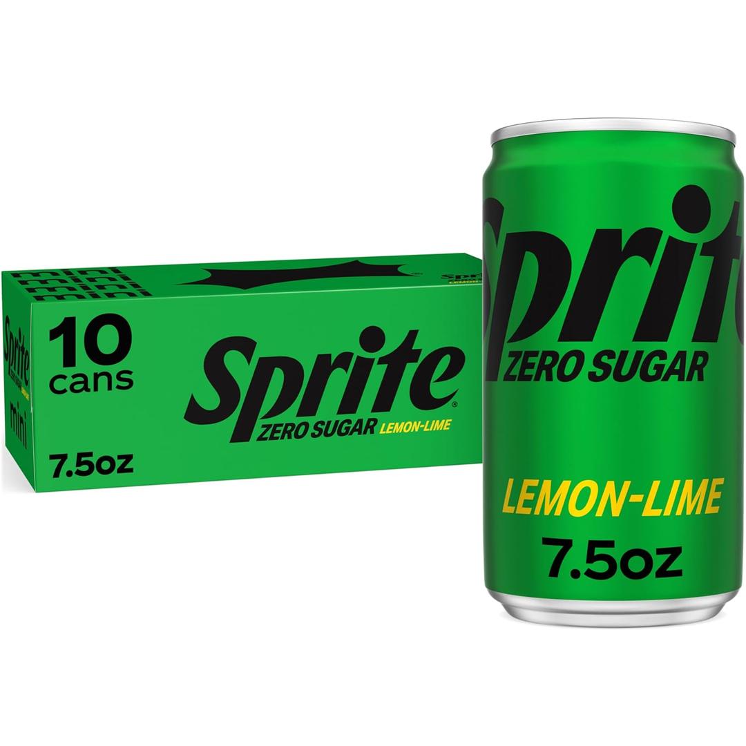 Sprite Zero Sugar Lemon Lime Diet Soda Pop Soft Drinks, 7.5 fl oz, 20 Pack, Best By: June-01-26