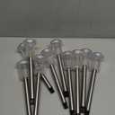 DenicMic Solar Lights Outdoor 10 Pack Waterproof 6000K Cold White LED Stainless Steel Stake Outside Lights for Yard Pathway Garden Driveway Walkway Landscape Path Lighting